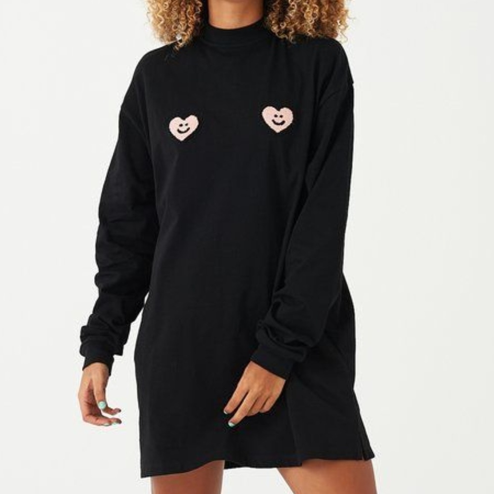 Lazy Oaf Double Heart Long Sleeve Top